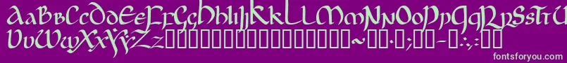 JgjUncial Font – Green Fonts on Purple Background