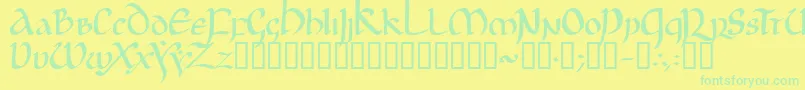 JgjUncial Font – Green Fonts on Yellow Background