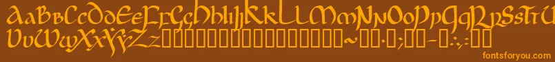 JgjUncial Font – Orange Fonts on Brown Background