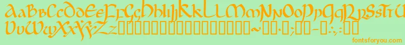 JgjUncial Font – Orange Fonts on Green Background