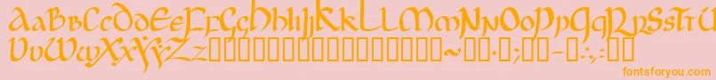 JgjUncial Font – Orange Fonts on Pink Background