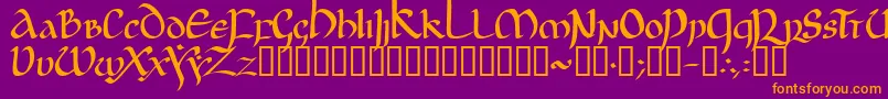 JgjUncial Font – Orange Fonts on Purple Background