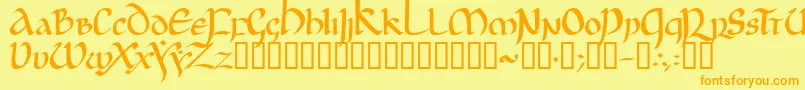 JgjUncial Font – Orange Fonts on Yellow Background