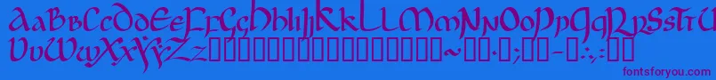 JgjUncial Font – Purple Fonts on Blue Background