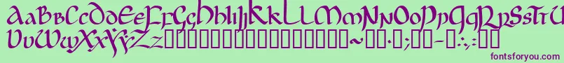 JgjUncial Font – Purple Fonts on Green Background