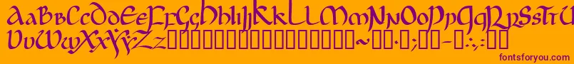 JgjUncial Font – Purple Fonts on Orange Background