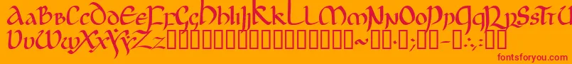JgjUncial Font – Red Fonts on Orange Background