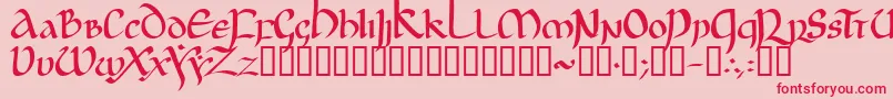 JgjUncial Font – Red Fonts on Pink Background