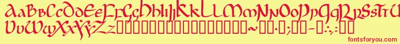 JgjUncial Font – Red Fonts on Yellow Background