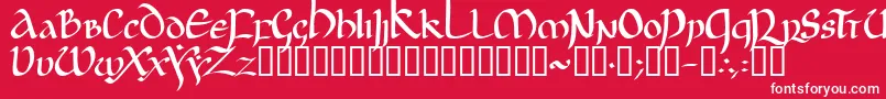 JgjUncial Font – White Fonts on Red Background