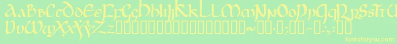 JgjUncial Font – Yellow Fonts on Green Background