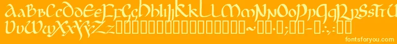 JgjUncial Font – Yellow Fonts on Orange Background
