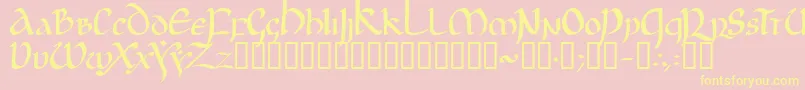 Fonte JgjUncial – fontes amarelas em um fundo rosa
