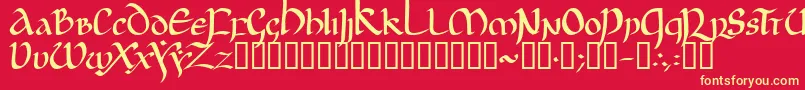 JgjUncial Font – Yellow Fonts on Red Background