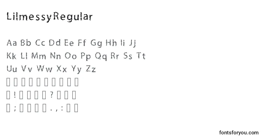 A fonte LilmessyRegular – alfabeto, números, caracteres especiais