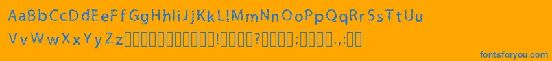LilmessyRegular Font – Blue Fonts on Orange Background