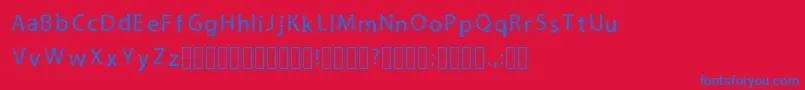 LilmessyRegular Font – Blue Fonts on Red Background