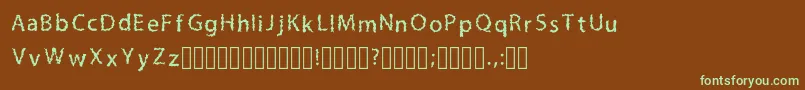 Fonte LilmessyRegular – fontes verdes em um fundo marrom
