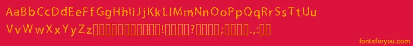 Шрифт LilmessyRegular – оранжевые шрифты на красном фоне