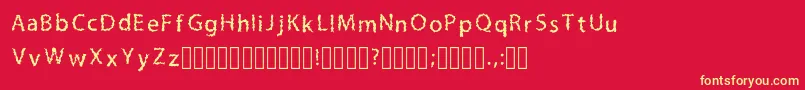 Czcionka LilmessyRegular – żółte czcionki na czerwonym tle
