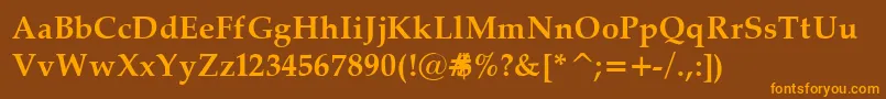 Palat32 Font – Orange Fonts on Brown Background