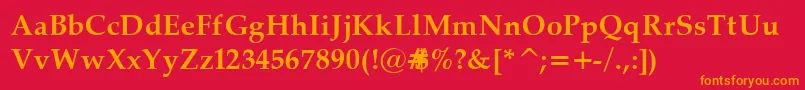 Palat32 Font – Orange Fonts on Red Background