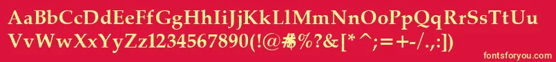 Palat32 Font – Yellow Fonts on Red Background