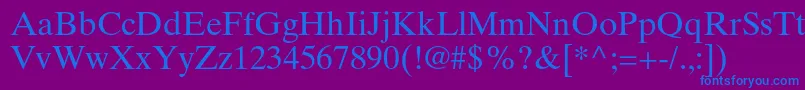 TimestenltstdRoman Font – Blue Fonts on Purple Background