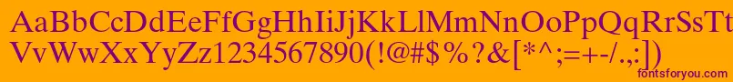 TimestenltstdRoman Font – Purple Fonts on Orange Background