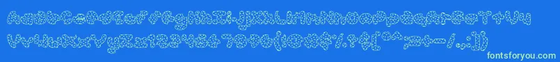 AccentCookieDough Font – Green Fonts on Blue Background