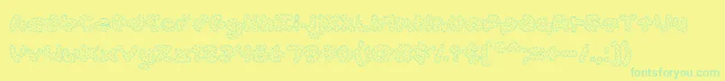 AccentCookieDough Font – Green Fonts on Yellow Background