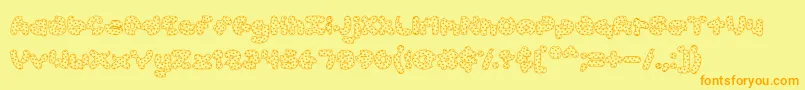 AccentCookieDough-Schriftart – Orangefarbene Schriften auf gelbem Hintergrund
