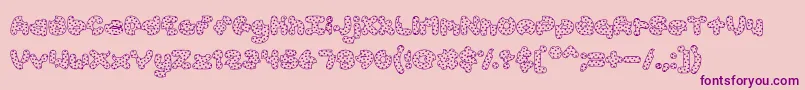 Fonte AccentCookieDough – fontes roxas em um fundo rosa