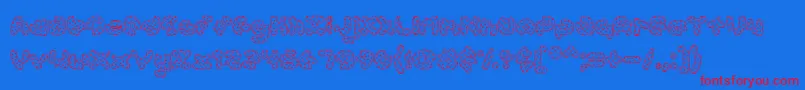 AccentCookieDough Font – Red Fonts on Blue Background