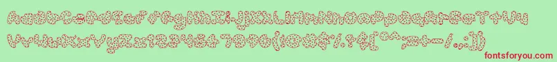 AccentCookieDough Font – Red Fonts on Green Background