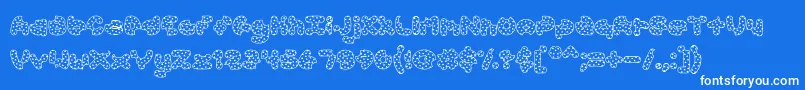 AccentCookieDough-Schriftart – Weiße Schriften auf blauem Hintergrund