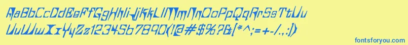 GlaukousAublikus Font – Blue Fonts on Yellow Background