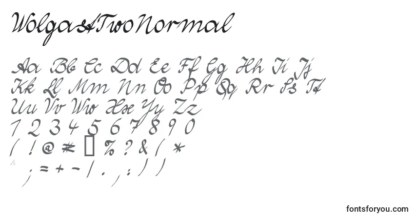A fonte WolgastTwoNormal – alfabeto, números, caracteres especiais