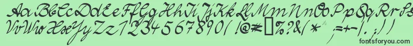WolgastTwoNormal-fontti – mustat fontit vihreällä taustalla