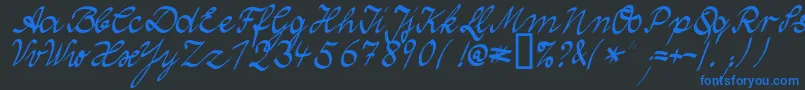 WolgastTwoNormal Font – Blue Fonts on Black Background