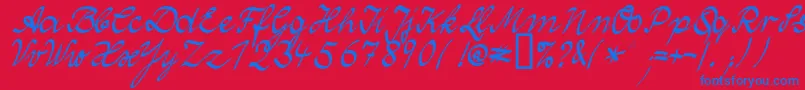 WolgastTwoNormal Font – Blue Fonts on Red Background