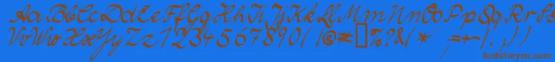 WolgastTwoNormal Font – Brown Fonts on Blue Background