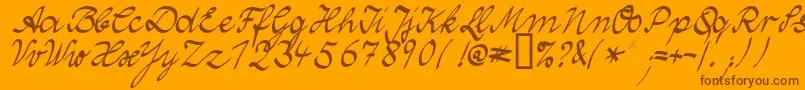 フォントWolgastTwoNormal – オレンジの背景に茶色のフォント