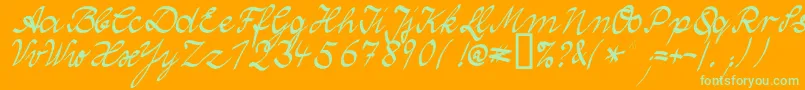 WolgastTwoNormal Font – Green Fonts on Orange Background