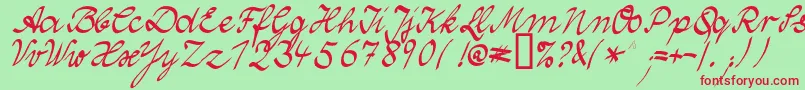 WolgastTwoNormal Font – Red Fonts on Green Background