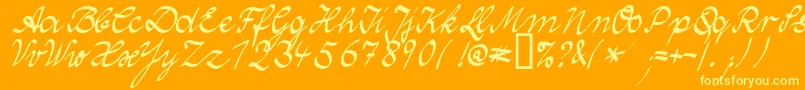 WolgastTwoNormal Font – Yellow Fonts on Orange Background