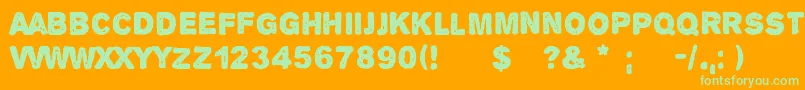 AlphaEcho-Schriftart – Grüne Schriften auf orangefarbenem Hintergrund