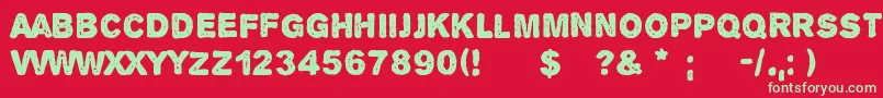 フォントAlphaEcho – 赤い背景に緑の文字