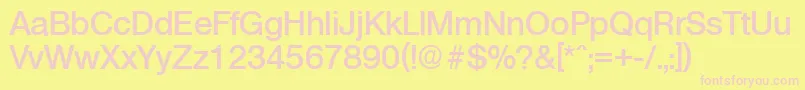 OlympiaDemibold Font – Pink Fonts on Yellow Background
