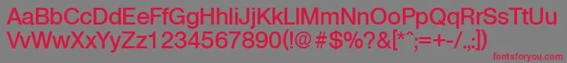 OlympiaDemibold-Schriftart – Rote Schriften auf grauem Hintergrund